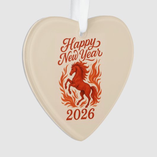 Symbol 2026 Fire Red Horse Ornament (voorkant)