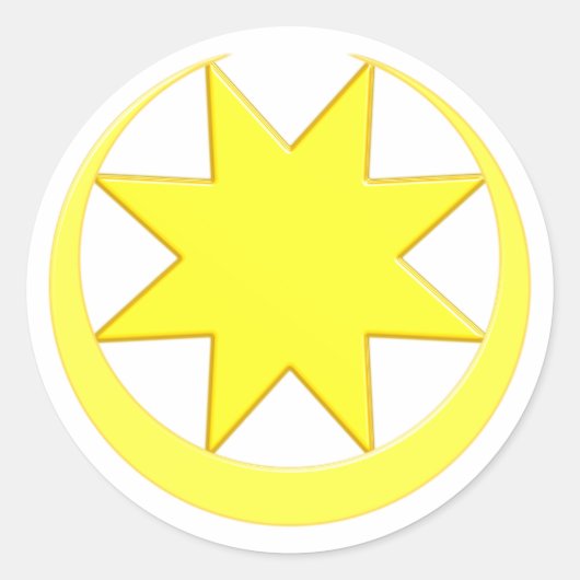 Symbol Astarte Ishtar Ronde Sticker (Voorkant)