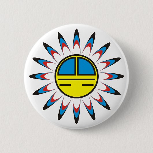 Symbol Indianer Ronde Button 5,7 Cm (Voorkant)
