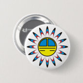 Symbol Indianer Ronde Button 5,7 Cm (Voorkant /achterkant)