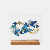 Symbol Infinity of Blue Morpho Butterflies Acryl Bord (Voorkant)