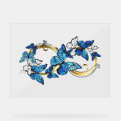 Symbol Infinity of Blue Morpho Butterflies Acryl Bord (Voorkant)