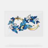 Symbol Infinity of Blue Morpho Butterflies Acryl Bord (Voorkant)