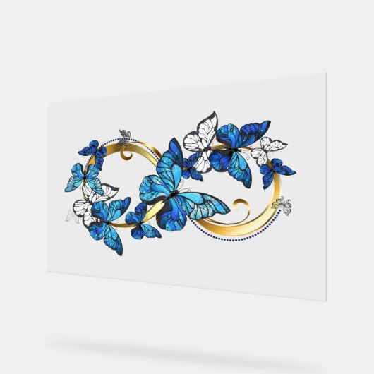 Symbol Infinity of Blue Morpho Butterflies Acryl Bord (Hoek)