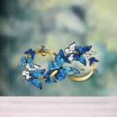 Symbol Infinity of Blue Morpho Butterflies Acryl Bord (Neutraal)