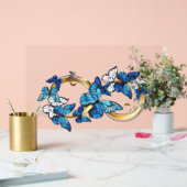 Symbol Infinity of Blue Morpho Butterflies Acryl Bord (Huwelijk)