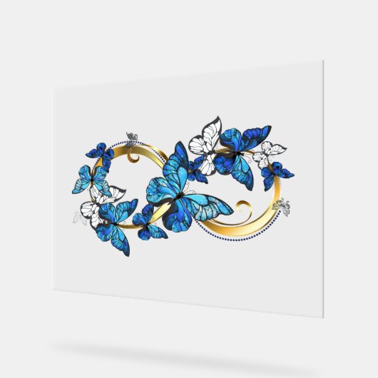 Symbol Infinity of Blue Morpho Butterflies Acryl Bord (Hoek)