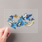 Symbol Infinity of Blue Morpho Butterflies Acryl Uitnodigingen (Insitu (Draagbaar))