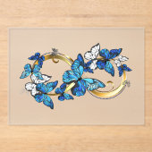 Symbol Infinity of Blue Morpho Butterflies Acryl Uitnodigingen (Voorkant)