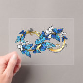 Symbol Infinity of Blue Morpho Butterflies Acryl Uitnodigingen (Insitu (Draagbaar))