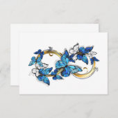 Symbol Infinity of Blue Morpho Butterflies Bedankkaart (Voorkant / Achterkant)
