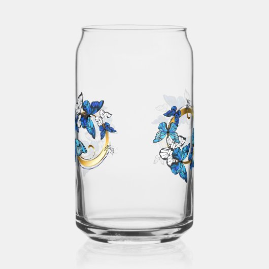 Symbol Infinity of Blue Morpho Butterflies Blikvorm Glas (Links)