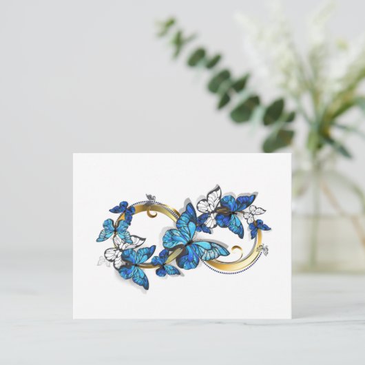 Symbol Infinity of Blue Morpho Butterflies Briefkaart (Staand voorkant)