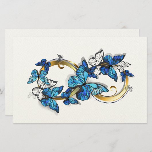 Symbol Infinity of Blue Morpho Butterflies Briefpapier (Voorkant / Achterkant)
