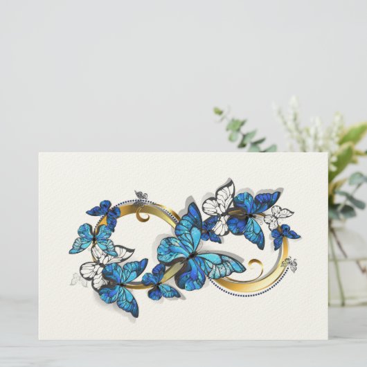 Symbol Infinity of Blue Morpho Butterflies Briefpapier (Staand voorkant)