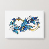Symbol Infinity of Blue Morpho Butterflies Button (Voorkant)