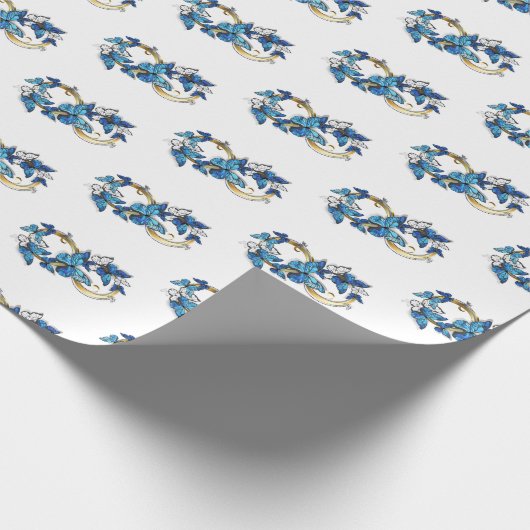 Symbol Infinity of Blue Morpho Butterflies Cadeaupapier (Hoek)
