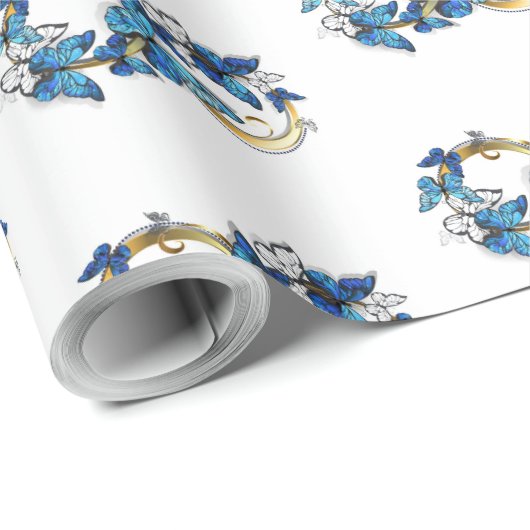 Symbol Infinity of Blue Morpho Butterflies Cadeaupapier (Rol Hoek)