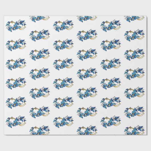 Symbol Infinity of Blue Morpho Butterflies Cadeaupapier (Vlak)