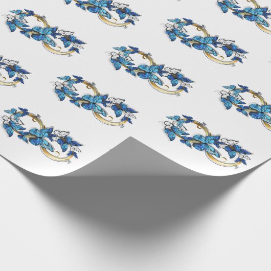 Symbol Infinity of Blue Morpho Butterflies Cadeaupapier (Hoek)