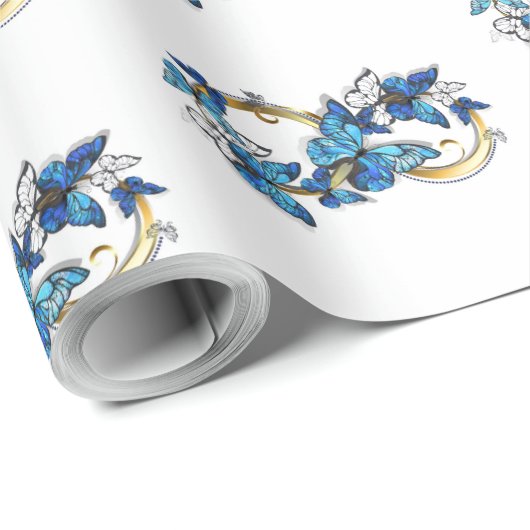 Symbol Infinity of Blue Morpho Butterflies Cadeaupapier (Rol Hoek)