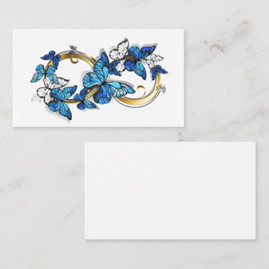 Symbol Infinity of Blue Morpho Butterflies Contactkaartje (Voorkant / Achterkant)