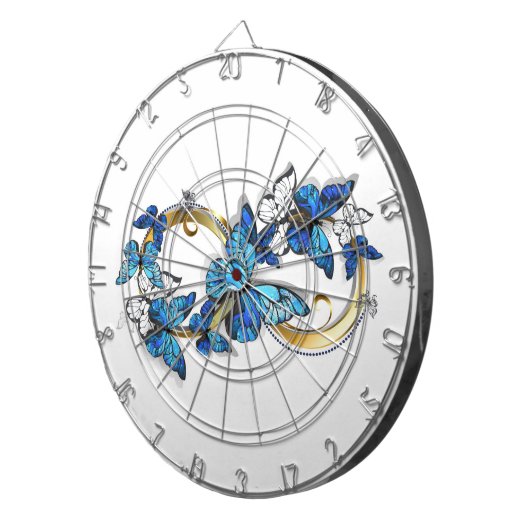 Symbol Infinity of Blue Morpho Butterflies Dartbord (Voorkant Rechts)
