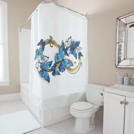 Symbol Infinity of Blue Morpho Butterflies Douchegordijn (In situ)