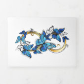 Symbol Infinity of Blue Morpho Butterflies Drieluik Uitnodiging (Cover)