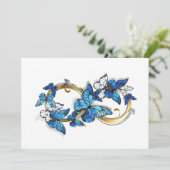 Symbol Infinity of Blue Morpho Butterflies Feestdagenkaart (Staand voorkant)