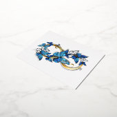 Symbol Infinity of Blue Morpho Butterflies Folie Uitnodiging Briefkaart (Gedraaid)