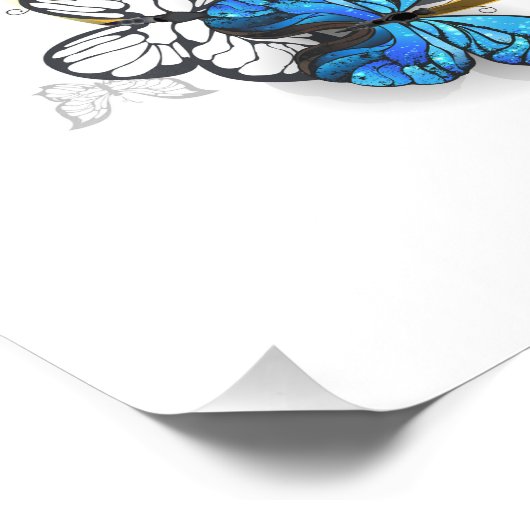 Symbol Infinity of Blue Morpho Butterflies Foto Afdruk (Hoek)