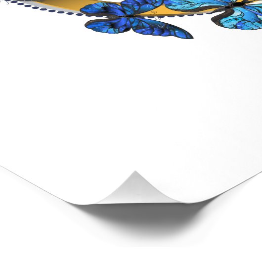 Symbol Infinity of Blue Morpho Butterflies Foto Afdruk (Hoek)