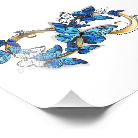 Symbol Infinity of Blue Morpho Butterflies Foto Afdruk (Hoek)