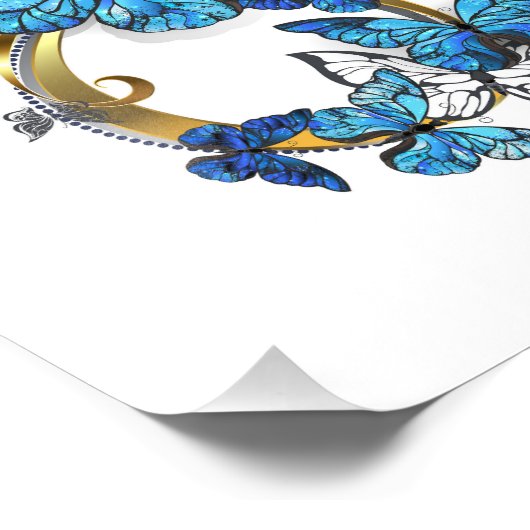 Symbol Infinity of Blue Morpho Butterflies Foto Afdruk (Hoek)