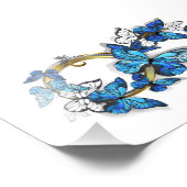 Symbol Infinity of Blue Morpho Butterflies Foto Afdruk (Hoek)
