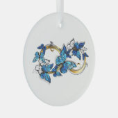 Symbol Infinity of Blue Morpho Butterflies Glas Ornament (Voorkant Rechts)