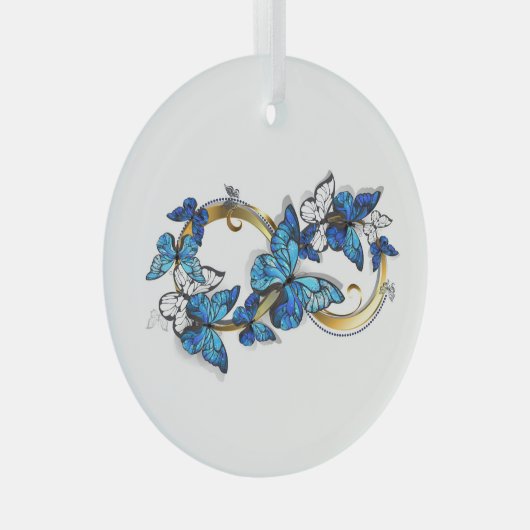 Symbol Infinity of Blue Morpho Butterflies Glas Ornament (Voorkant Rechts)