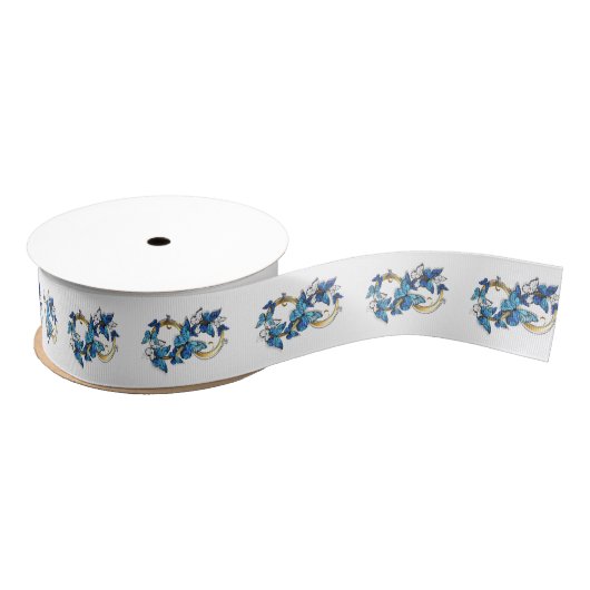 Symbol Infinity of Blue Morpho Butterflies Grosgrain Lint (Spoel)