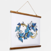 Symbol Infinity of Blue Morpho Butterflies Hangend Wandkleed (Gebogen)