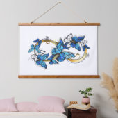 Symbol Infinity of Blue Morpho Butterflies Hangend Wandkleed (Slaapkamer)