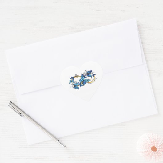 Symbol Infinity of Blue Morpho Butterflies Hart Sticker (Envelop)