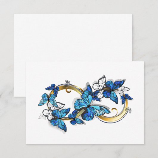 Symbol Infinity of Blue Morpho Butterflies Informatiekaartje (Voorkant / Achterkant)