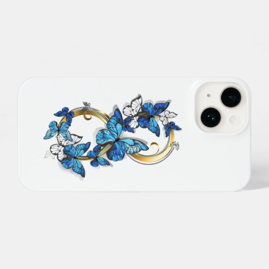 Symbol Infinity of Blue Morpho Butterflies iPhone Hoesje (Achterkant horizontaal)