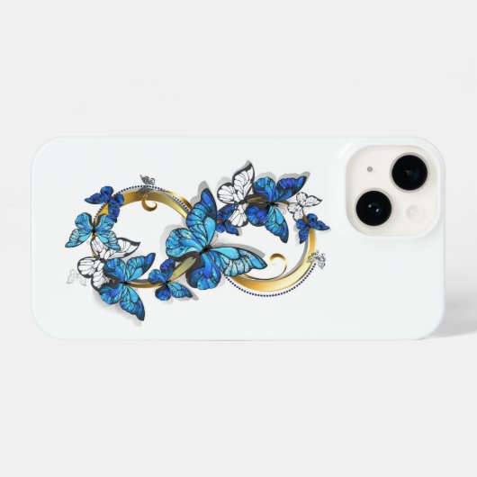 Symbol Infinity of Blue Morpho Butterflies iPhone Hoesje (Achterkant horizontaal)