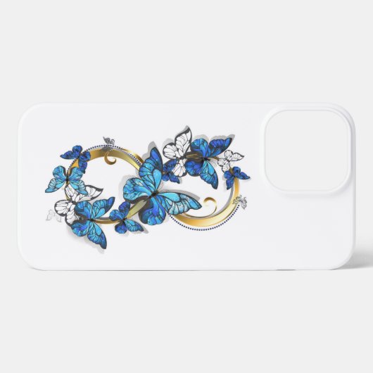 Symbol Infinity of Blue Morpho Butterflies iPhone Hoesje (Achterkant horizontaal)