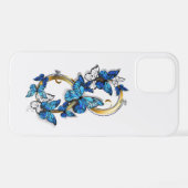 Symbol Infinity of Blue Morpho Butterflies iPhone Hoesje (Achterkant horizontaal)