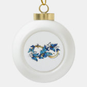 Symbol Infinity of Blue Morpho Butterflies Keramische Bal Ornament (Voorkant)
