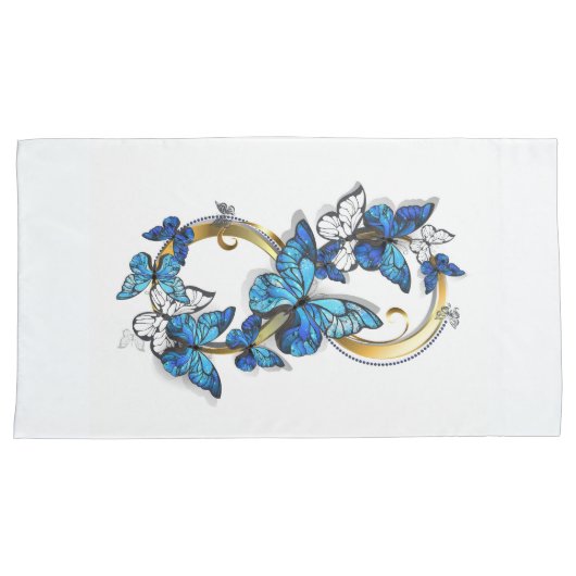 Symbol Infinity of Blue Morpho Butterflies Kussensloop (Voorkant-Rechts)
