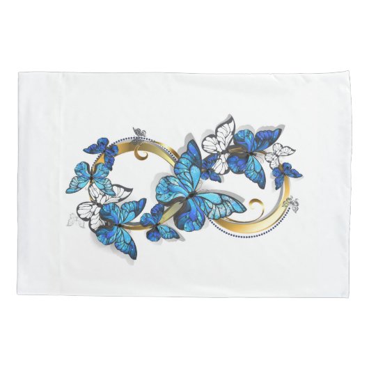 Symbol Infinity of Blue Morpho Butterflies Kussensloop (Achterkant-Links)